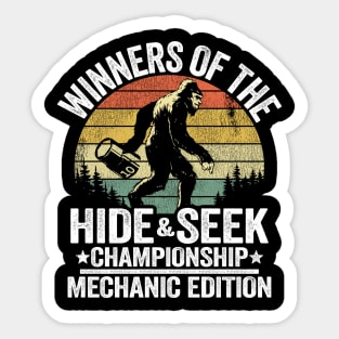 Winners Of The Hide & Seek Championship Funny Mechanic Sticker